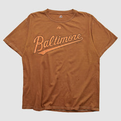Baltimore Orioles Majestic 2009 T-shirt - Brown - Vintage - Fanatics on Sale
