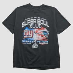 Fanatics Superbowl XLVI 2012 T-shirt Black Vintage