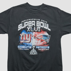 Fanatics Superbowl XLVI 2012 T-shirt Black Vintage