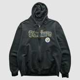 Fanatics Pittsburgh Steelers Reebok 2000s Hooded Full Zip Sweatshirt Charcoal Vintage