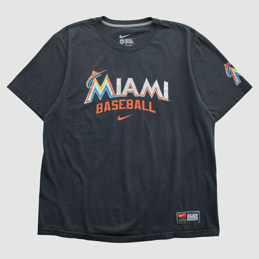 Miami Marlins Nike 2010s T-shirt - Charcoal - XVintage - Nike Sale