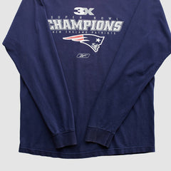 Fanatics New England Patriots Reebok 2000s Long Sleeve T-shirt Navy Vintage