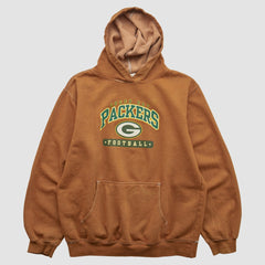 Fanatics Green Bay Packers NFL 2000s Hooded Pullover Sweatshirt Brown Vintage