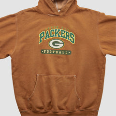 Fanatics Green Bay Packers NFL 2000s Hooded Pullover Sweatshirt Brown Vintage