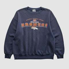 Fanatics Denver Broncos Lee Apparel 2001 Pullover Sweatshirt Navy Vintage