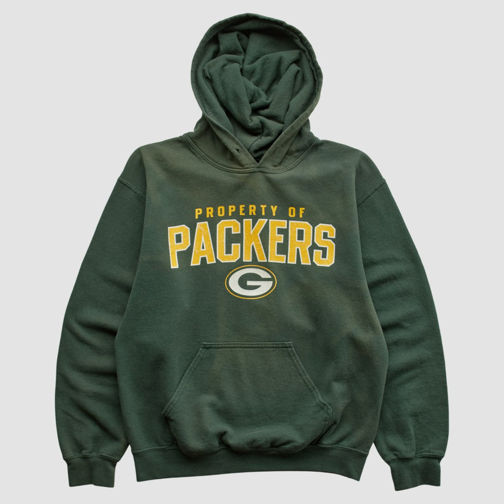 Fanatics Green Bay Packers Reebok 2000s Hooded Pullover Sweatshirt Green Vintage