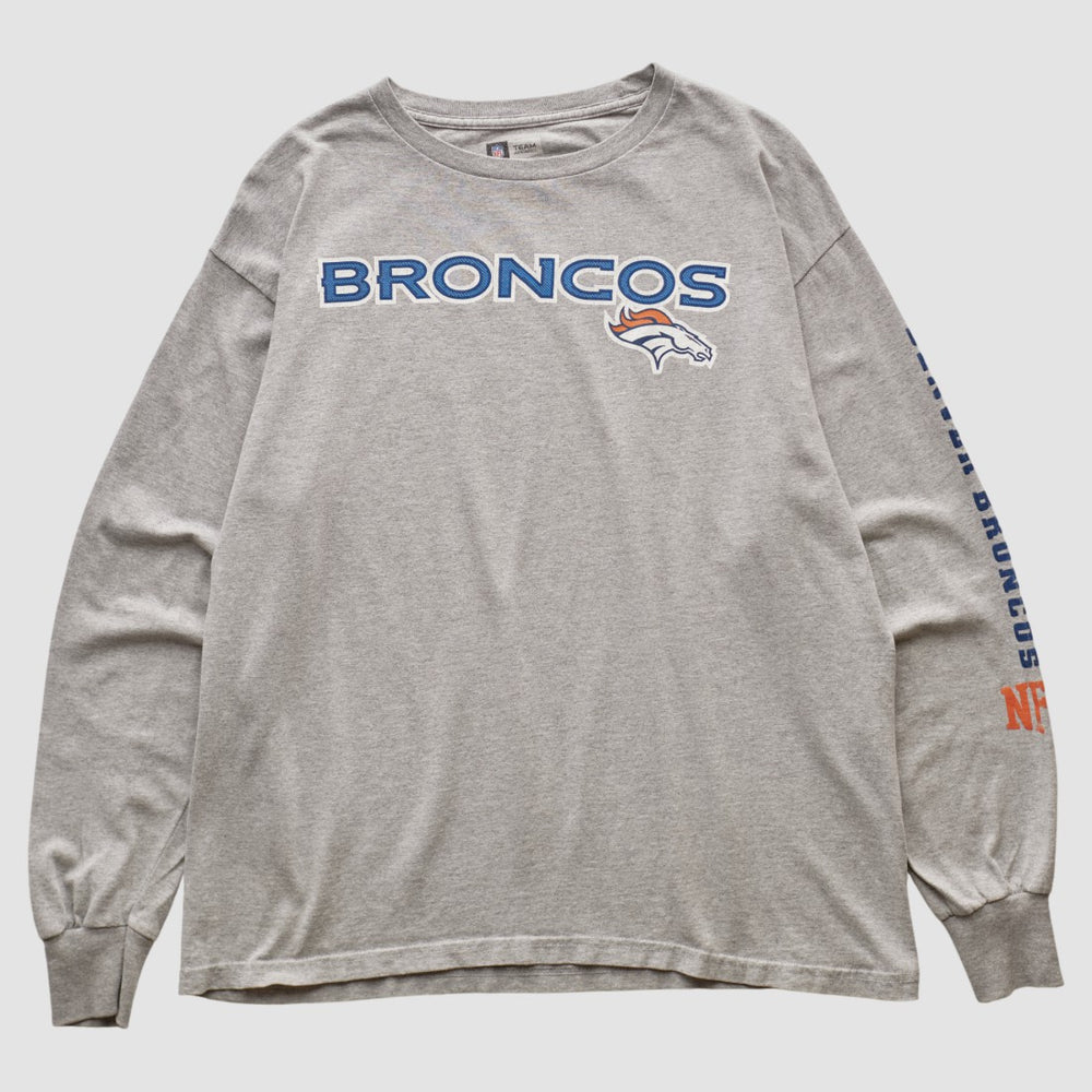 Fanatics Denver Broncos NFL 2000s Long Sleeve T-shirt Heather Gray Vintage