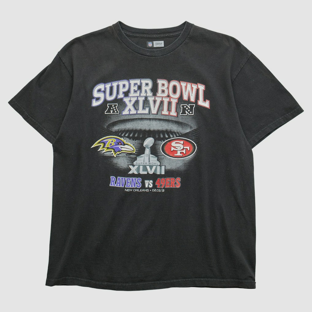 Fanatics Superbowl XLVII NFL 2013 T-shirt Black Vintage