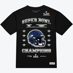 Mitchell & Ness Seattle Seahawks Super Bowl LX Champions Helmet Arch T-Shirt Black