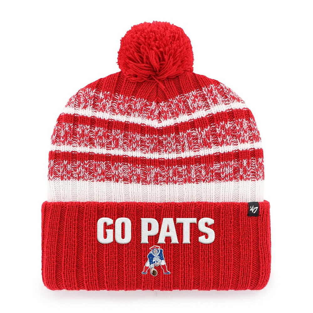 47 brand New England Patriots '47 Local Cuffed Knit Hat with Pom Red