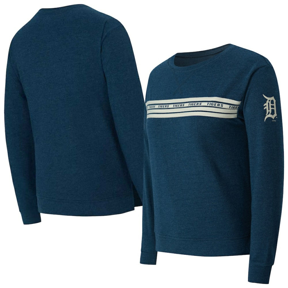 Detroit Tigers Concepts Sport Women's Birch French Terry Long Sleeve T-Shirt - Navy - MLB on Sale