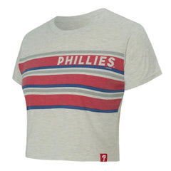Philadelphia Phillies Concepts Sport Women's Birch Cropped T-Shirt - Cream - MLB Sale