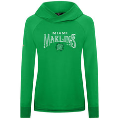 Miami Marlins Levelwear Women's St. Patrick's Day Slender Raglan Hoodie - Green - MLB Sale