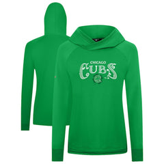 Chicago Cubs Levelwear Women's St. Patrick's Day Slender Raglan Hoodie - Green - MLB Online