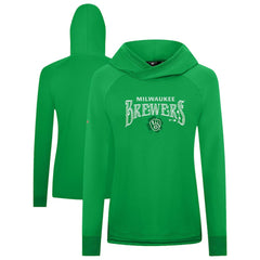 Milwaukee Brewers Levelwear Women's St. Patrick's Day Slender Raglan Hoodie - Green - MLB Online