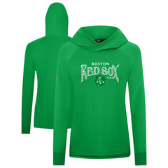 Boston Red Sox Levelwear Women's St. Patrick's Day Slender Raglan Hoodie - Green - MLB Sale