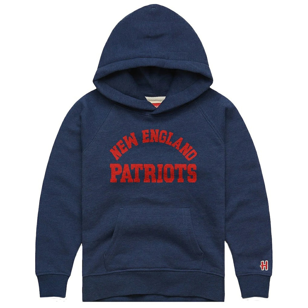 New England Patriots Homage Youth Classic Tri-Blend Hoodie Navy