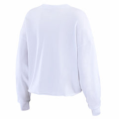 Seattle Seahawks WEAR by Erin Andrews Women's Super Bowl LX Champions Cropped Long Sleeve T-Shirt White