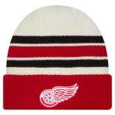 Detroit Red Wings New Era Vintage Cuffed Knit Hat - Cream/Red - NHL 203847666