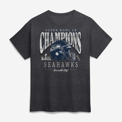 Fanatics Seattle Seahawks Super Bowl LX Champions Big & Tall Prestigious Run T-Shirt Heather Charcoal