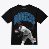 Fernando Valenzuela Los Angeles Dodgers Mitchell & Ness Photo Arch Player Graphic T-Shirt - Black - Mitchell & Ness Sale