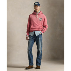 Yankees Polo Ralph Lauren Fleece Hoodie - Red - MLB Sale