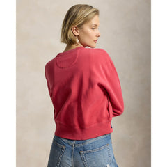 Yankees Polo Ralph Lauren Women's Seasonal Knit Full-Snap Cardigan - Red - MLB Sale