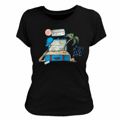 Miami Marlins Tiny Turnip Women's 2026 Spring Training T-Shirt - Black - MLB Discount