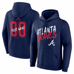 Atlanta Braves Hustle Personalized Name & Number Hoodie - Navy - MLB Lifestyle