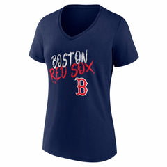 Boston Red Sox Women's Hustle Personalized Name & Number V-Neck T-Shirt - Navy - MLB Online