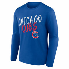 Chicago Cubs Hustle Personalized Name & Number Long Sleeve T-Shirt - Royal - MLB Lifestyle