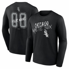Chicago White Sox Hustle Personalized Name & Number Long Sleeve T-Shirt - Black - MLB on Sale