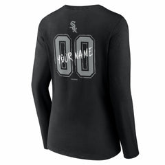 Chicago White Sox Women's Hustle Personalized Name & Number Long Sleeve V-Neck T-Shirt - Black - MLB Discount