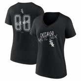 Chicago White Sox Women's Hustle Personalized Name & Number V-Neck T-Shirt - Black - MLB Sale
