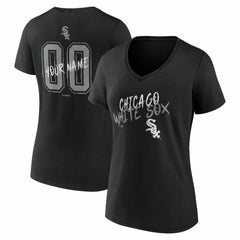 Chicago White Sox Women's Hustle Personalized Name & Number V-Neck T-Shirt - Black - MLB Sale