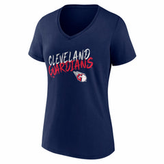 Cleveland Guardians Women's Hustle Personalized Name & Number V-Neck T-Shirt - Navy - MLB Sale
