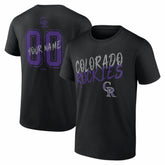 Colorado Rockies Hustle Personalized Name & Number T-Shirt - Black - MLB Online