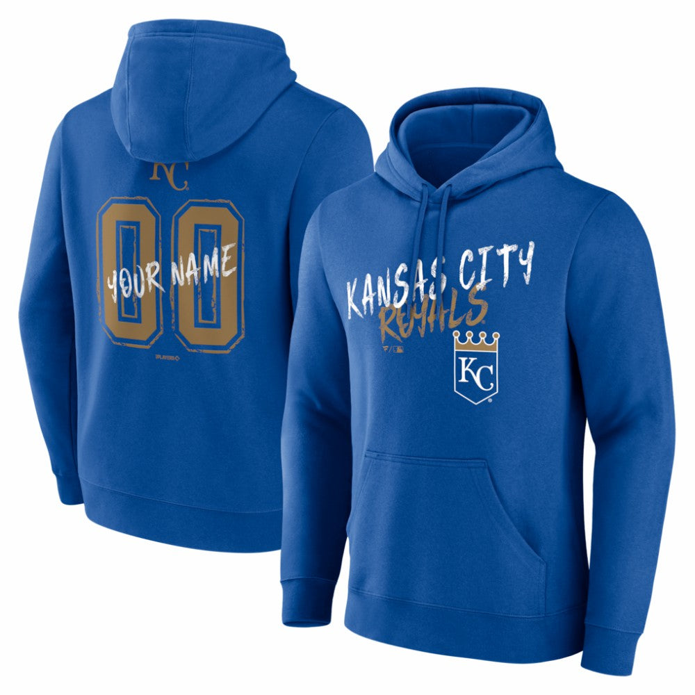 Kansas City Royals Hustle Personalized Name & Number Hoodie - Royal - MLB Lifestyle