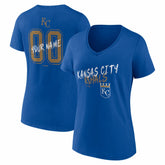 Kansas City Royals Women's Hustle Personalized Name & Number V-Neck T-Shirt - Royal - MLB Online