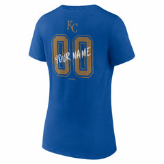 Kansas City Royals Women's Hustle Personalized Name & Number V-Neck T-Shirt - Royal - MLB Online