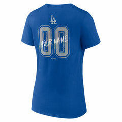 Los Angeles Dodgers Women's Hustle Personalized Name & Number V-Neck T-Shirt - Royal - MLB Online