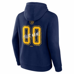 Milwaukee Brewers Hustle Personalized Name & Number Hoodie - Navy - MLB Sale