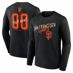 San Francisco Giants Hustle Personalized Name & Number Long Sleeve T-Shirt - Black - MLB on Sale