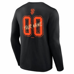 San Francisco Giants Hustle Personalized Name & Number Long Sleeve T-Shirt - Black - MLB on Sale