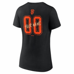 San Francisco Giants Women's Hustle Personalized Name & Number V-Neck T-Shirt - Black - MLB Discount