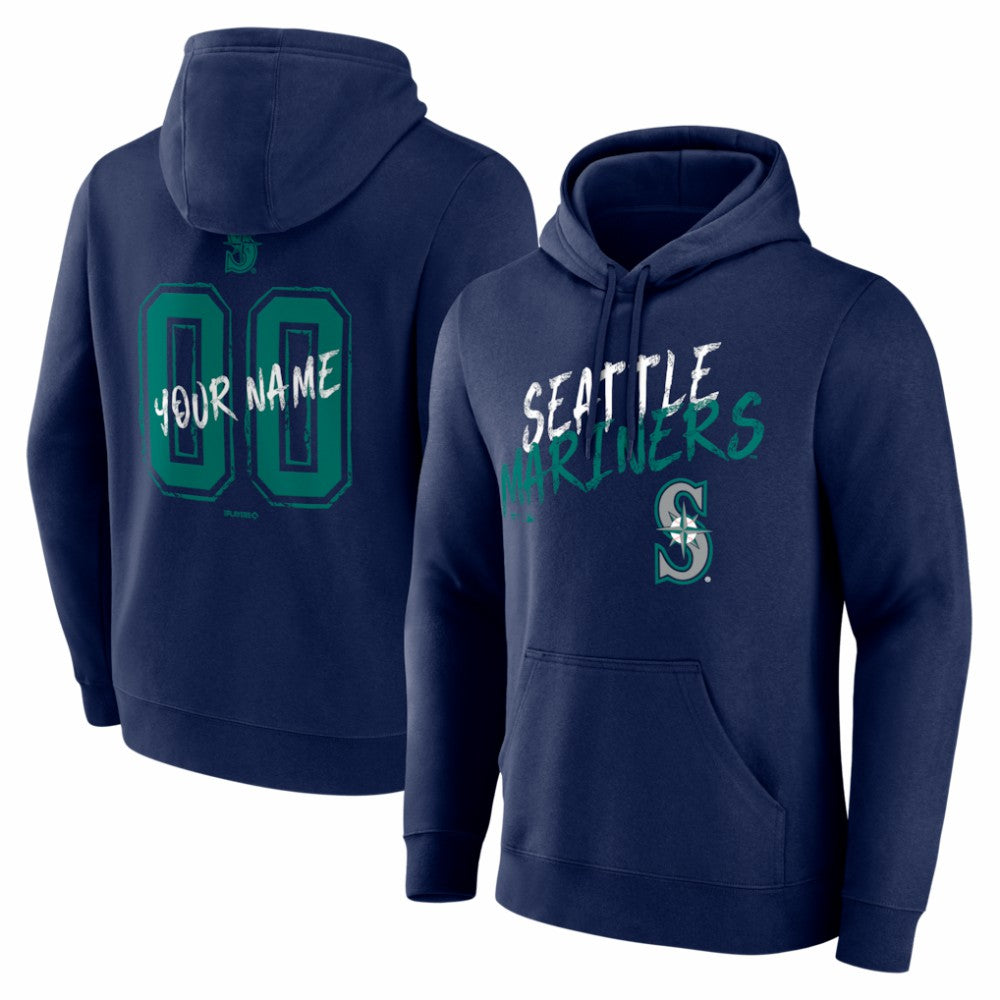 Seattle Mariners Hustle Personalized Name & Number Hoodie - Navy - MLB Lifestyle