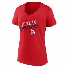 St. Louis Cardinals Women's Hustle Personalized Name & Number V-Neck T-Shirt - Red - MLB on Sale