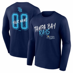 Tampa Bay Rays Hustle Personalized Name & Number Long Sleeve T-Shirt - Navy - MLB Sale