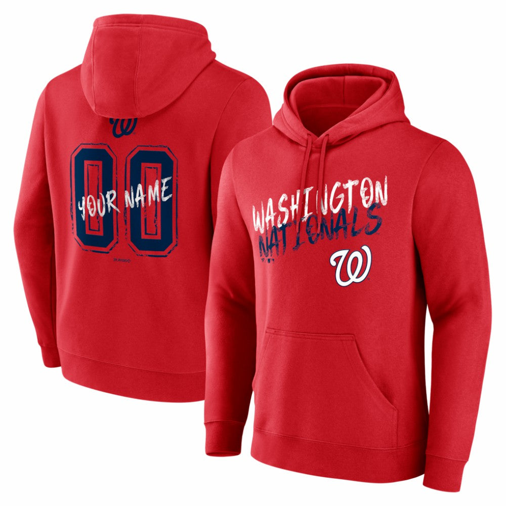 Washington Nationals Hustle Personalized Name & Number Hoodie - Red - MLB Lifestyle