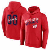 Washington Nationals Hustle Personalized Name & Number Hoodie - Red - MLB Lifestyle